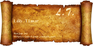 Léb Timur névjegykártya